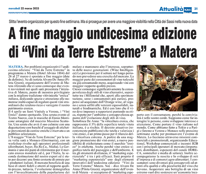 Copertina pagina delle Cronache Lucane